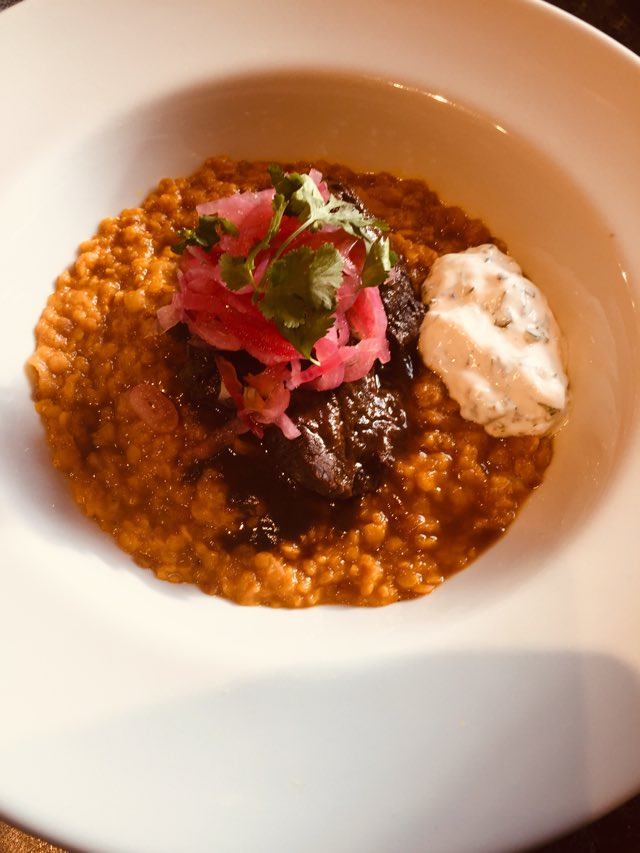 GINGER-BRAISED BEEF CHEEKS WITH SPICED LENTILS AND WATERCRESS YOGHURT ...